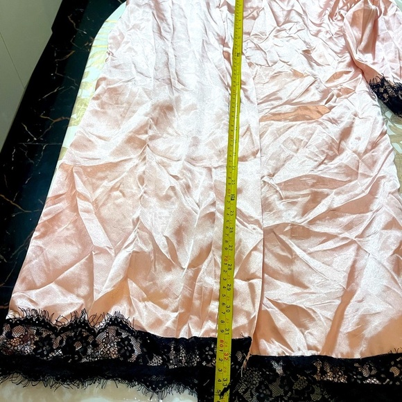 Set Of 2 Silk Satin Robe Wedding Kimono Dressing Gown Sleepwear Bathrobe Size M - Picture 6 of 12